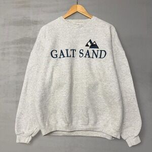 Vintage Galt Sand RARE Blank Sweatshirt Heather Gray Embroidered Mountain 90s XL